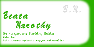 beata marothy business card