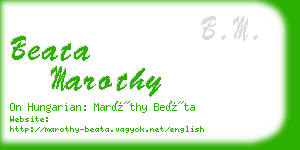 beata marothy business card